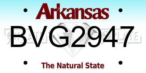 BVG2947 Arkansas License Plate