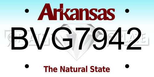 BVG7942 Arkansas License Plate