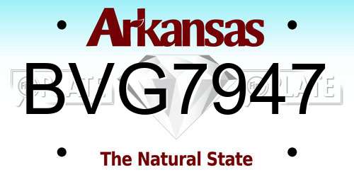 BVG7947 Arkansas License Plate