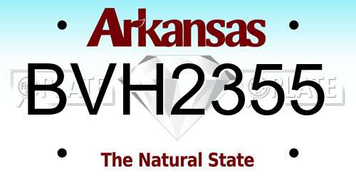 BVH2355 Arkansas License Plate