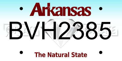 BVH2385 Arkansas License Plate