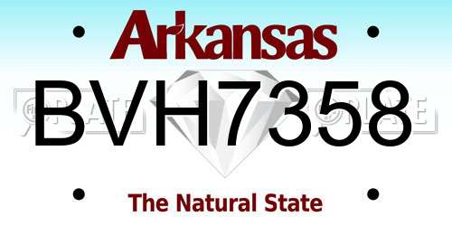 BVH7358 Arkansas License Plate