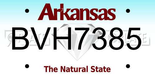 BVH7385 Arkansas License Plate