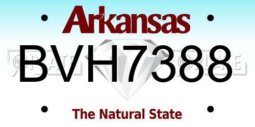 BVH7388 Arkansas License Plate