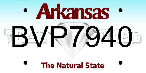 BVP7940 Arkansas License Plate