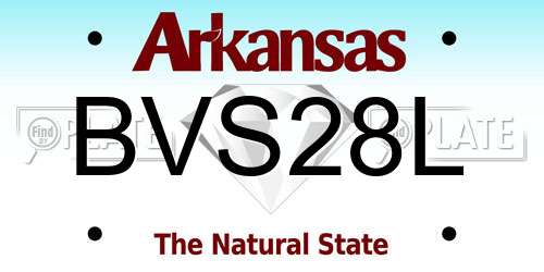 BVS28L Arkansas License Plate