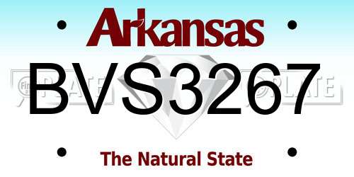 BVS3267 Arkansas License Plate