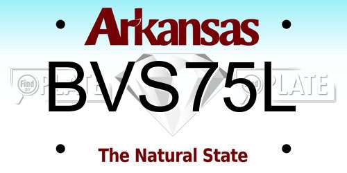 BVS75L Arkansas License Plate