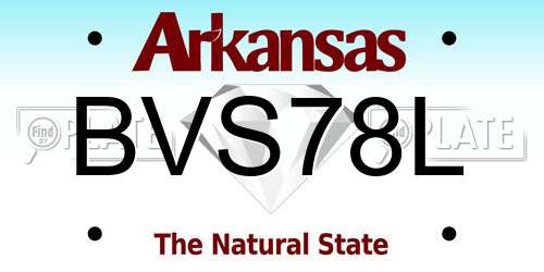 BVS78L Arkansas License Plate