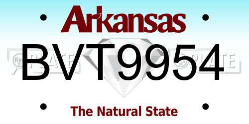 BVT9954 Arkansas License Plate