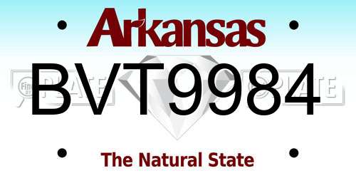 BVT9984 Arkansas License Plate