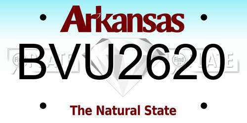 BVU2620 Arkansas License Plate