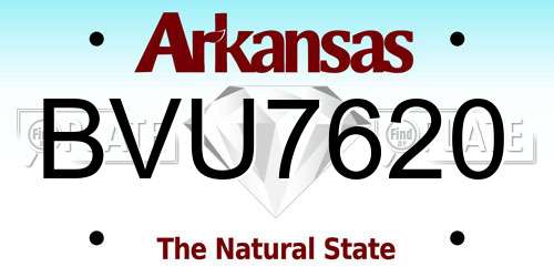 BVU7620 Arkansas License Plate