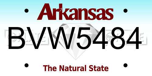 BVW5484 Arkansas License Plate