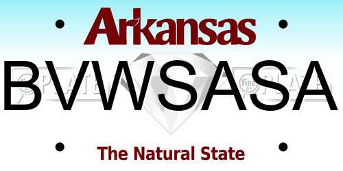 BVWSASA Arkansas License Plate