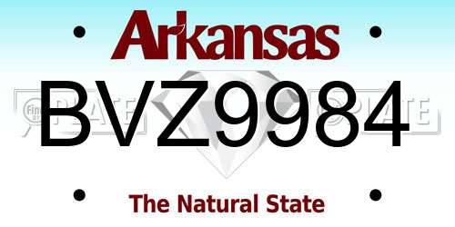 BVZ9984 Arkansas License Plate