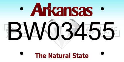 BW03455 Arkansas License Plate