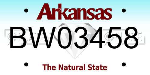 BW03458 Arkansas License Plate