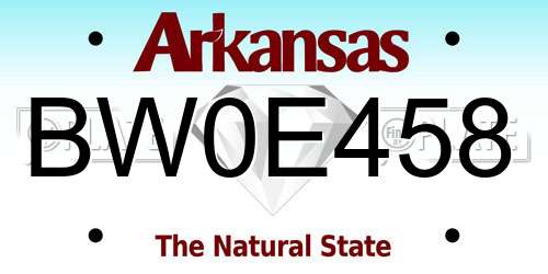 BW0E458 Arkansas License Plate