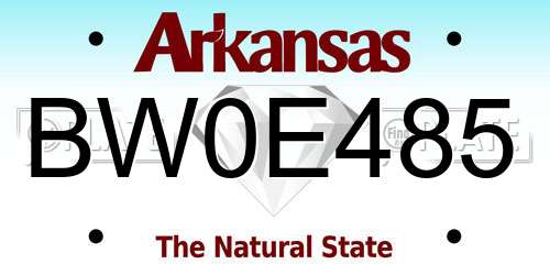 BW0E485 Arkansas License Plate