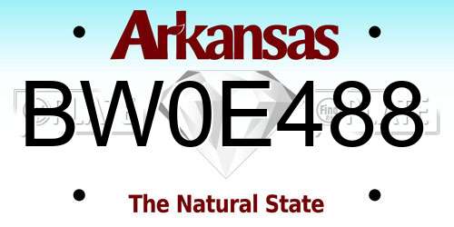 BW0E488 Arkansas License Plate