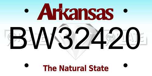 BW32420 Arkansas License Plate