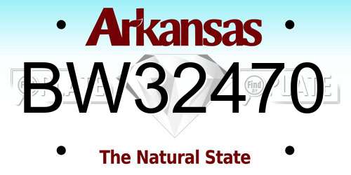 BW32470 Arkansas License Plate