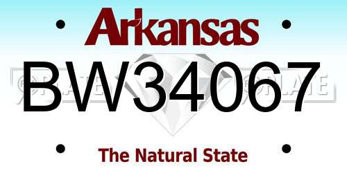 BW34067 Arkansas License Plate