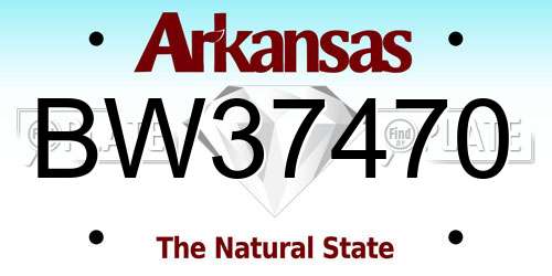 BW37470 Arkansas License Plate