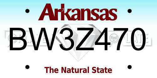 BW3Z470 Arkansas License Plate