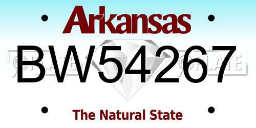 BW54267 Arkansas License Plate