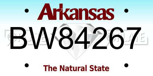 BW84267 Arkansas License Plate