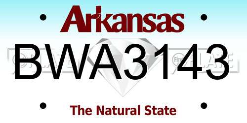 BWA3143 Arkansas License Plate
