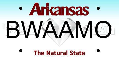 BWAAMO Arkansas License Plate