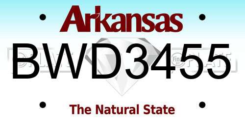 BWD3455 Arkansas License Plate
