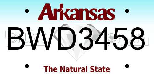BWD3458 Arkansas License Plate