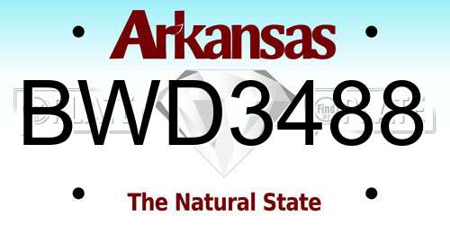 BWD3488 Arkansas License Plate