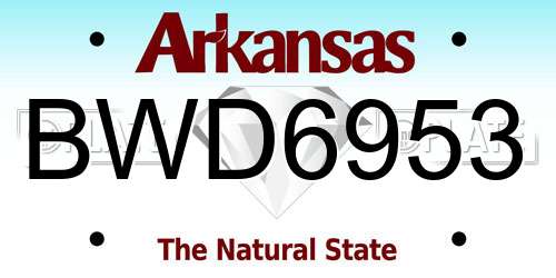 BWD6953 Arkansas License Plate