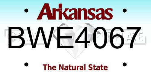 BWE4067 Arkansas License Plate