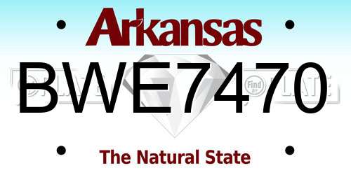BWE7470 Arkansas License Plate