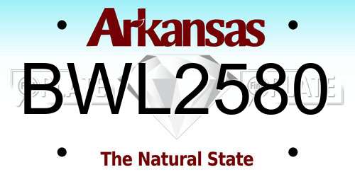 BWL2580 Arkansas License Plate