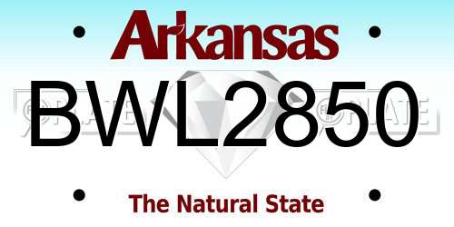 BWL2850 Arkansas License Plate