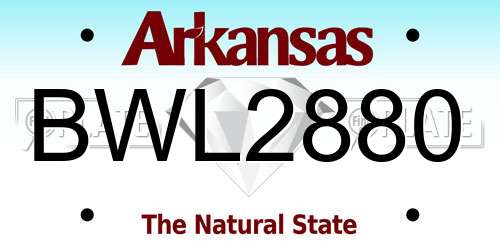 BWL2880 Arkansas License Plate