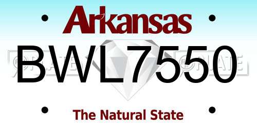 BWL7550 Arkansas License Plate