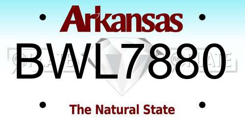 BWL7880 Arkansas License Plate
