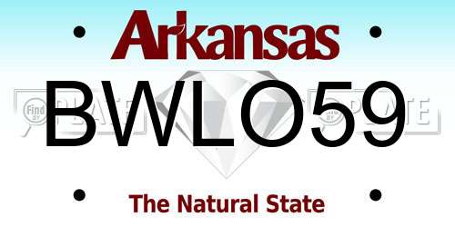 BWLO59 Arkansas License Plate
