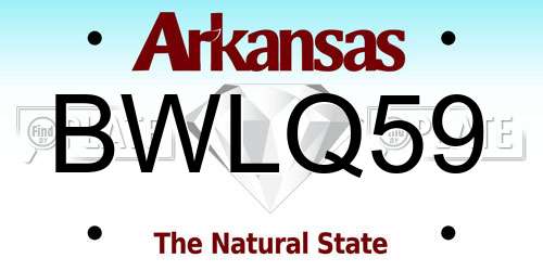 BWLQ59 Arkansas License Plate