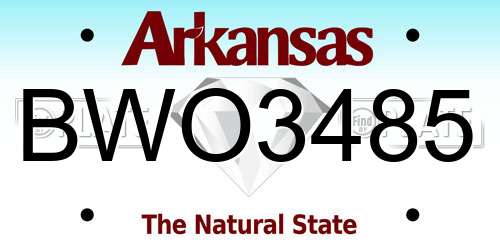 BWO3485 Arkansas License Plate