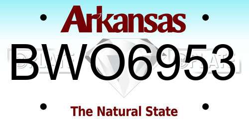 BWO6953 Arkansas License Plate