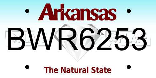 BWR6253 Arkansas License Plate